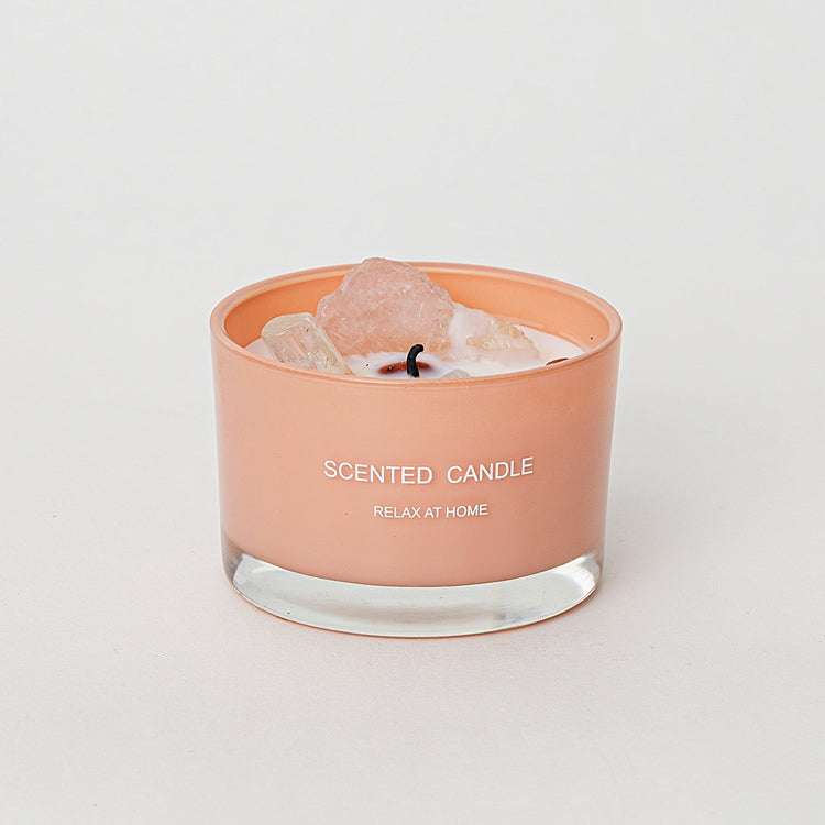 Healing Crystal Scented Candle candles Gifting By Julia M 7.8*7.8*5.5CM Champagne 