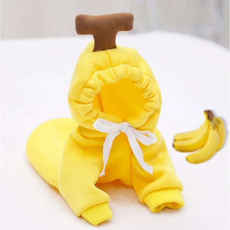 Hooded Sweatshirt Fruit Warm Coat Dog apparel Gifting By Julia M Yellow XS 