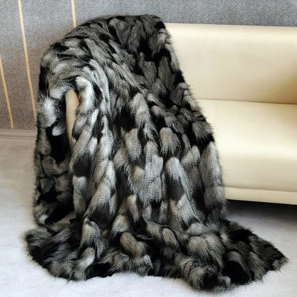 Luxury Faux Fur Blanket high-end Bed linen long hair blankets bed plaid on the sofa cover bedroom decoration blankets and throws  Gifting By Julia M   