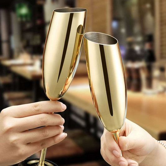 Luxury Stainless Steel Champagne Goblets - Gifting By Julia M
