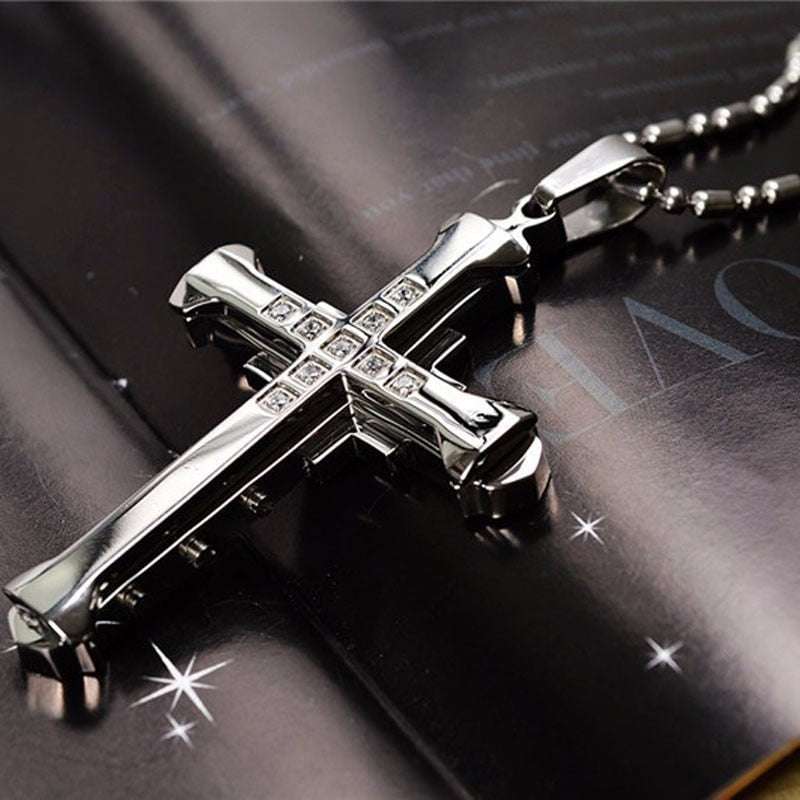 Male Crystal Cross Pendant - Gifting By Julia M