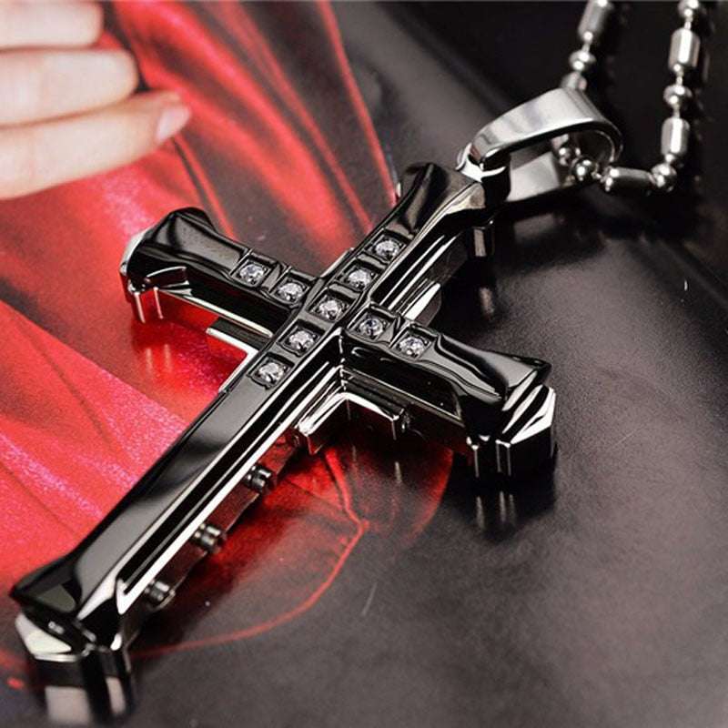 Male Crystal Cross Pendant - Gifting By Julia M