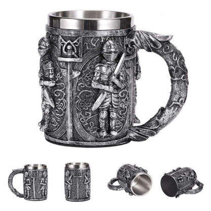 Medieval Dragon Resin Stainless Steel Beer Mug - Unleash Your Inner Knight with this Gothic Tankard - Perfect for Gifts, Décor and Drinking! - Gifting By Julia M