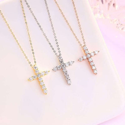 Moissanite Cross Pendant |100% Sterling Silver - Gifting By Julia M