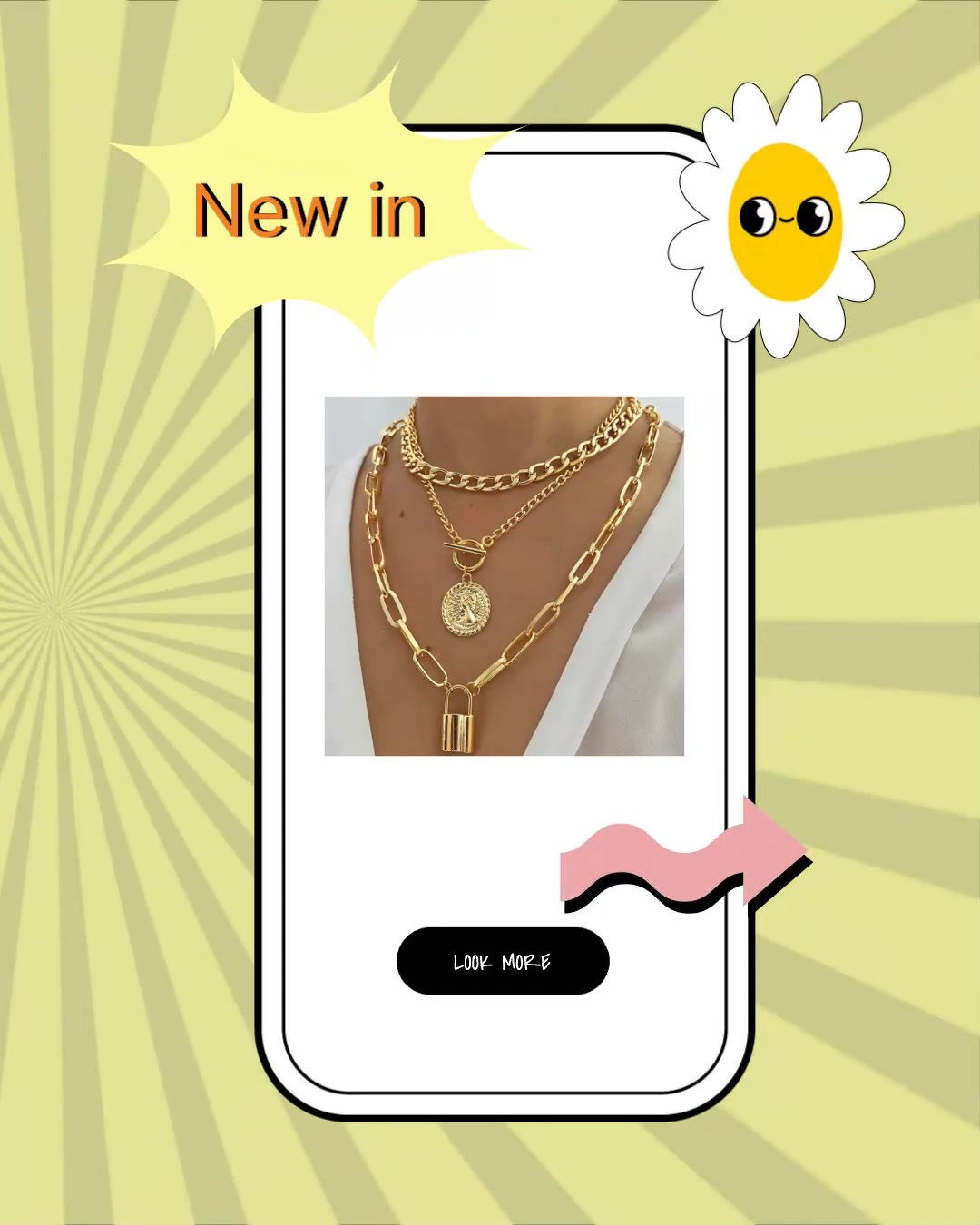 Charm Fashion Lock Pendant Necklace
