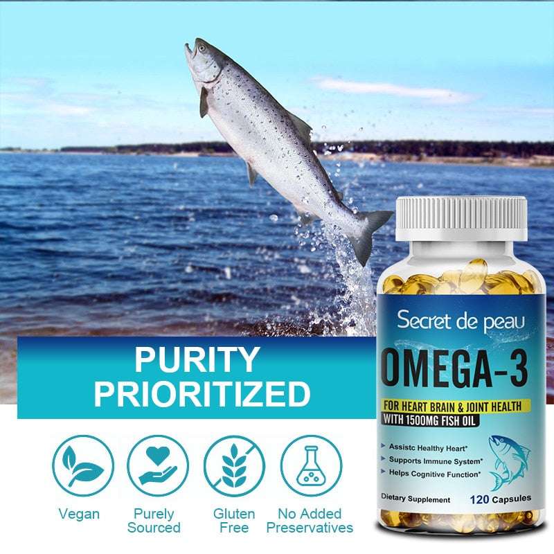 Omega 3 Fish Oil Capsules - Support Your Joints, Skin, Eyes and Heart - Boost Your Overall Health - Gifting By Julia M