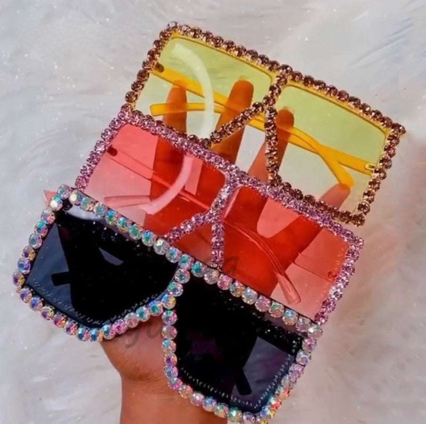 Oversized Glitter Crystal Sunglasses Sunglasses gifting by julia m   