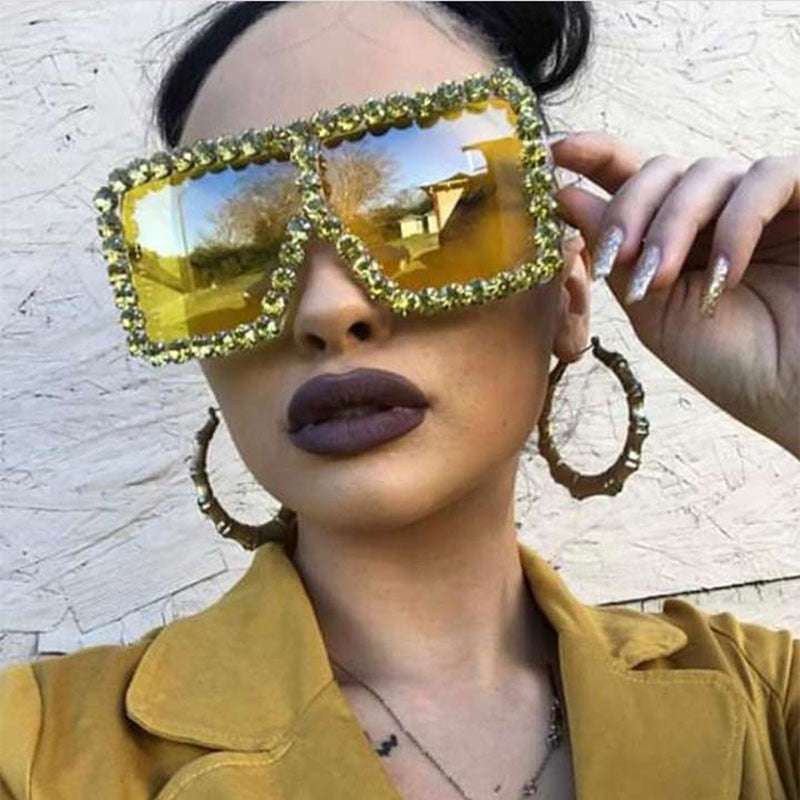 Oversized Glitter Crystal Sunglasses Sunglasses gifting by julia m   