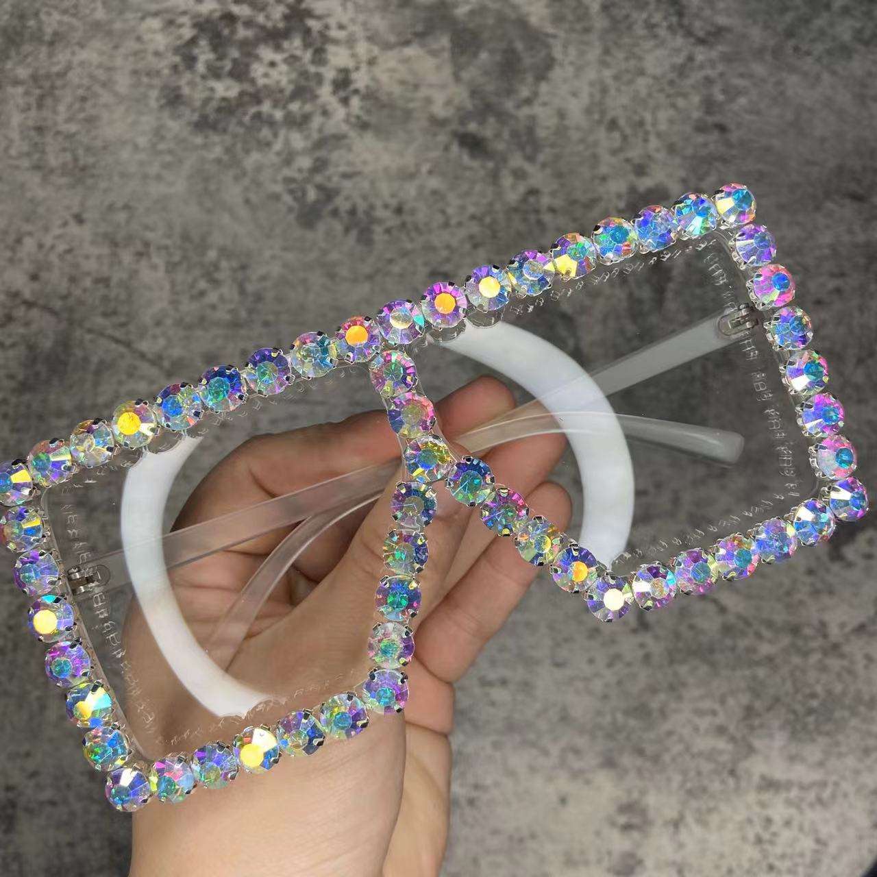 Oversized Glitter Crystal Sunglasses Sunglasses gifting by julia m   