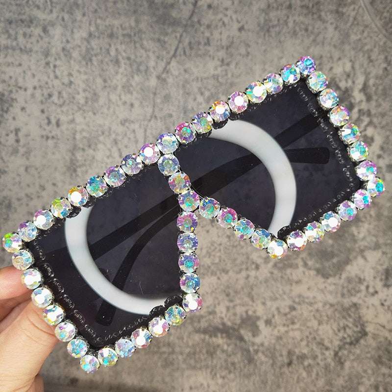 Oversized Glitter Crystal Sunglasses Sunglasses gifting by julia m   