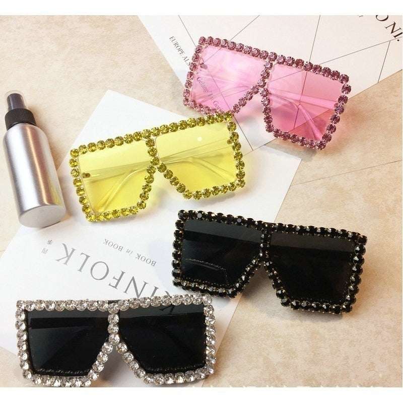 Oversized Glitter Crystal Sunglasses - Gifting By Julia M