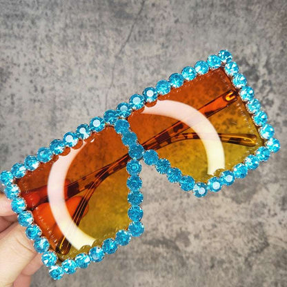 Oversized Glitter Crystal Sunglasses Sunglasses gifting by julia m Orange China as pictures showed