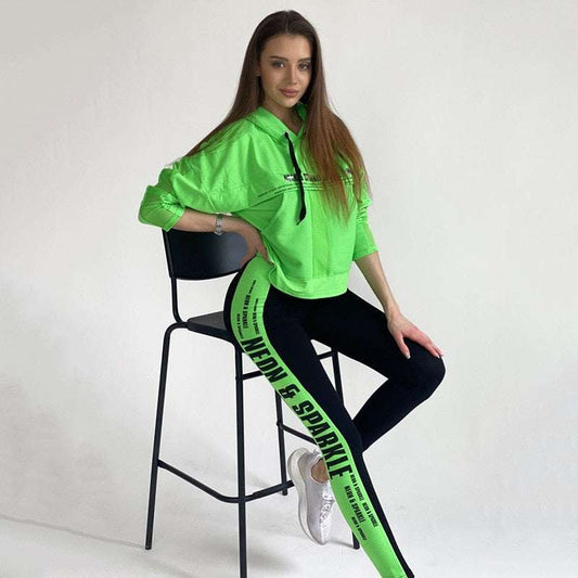 Patchwork Mesh Hoodies & Leggings Suits Sportswear - Gifting By Julia M