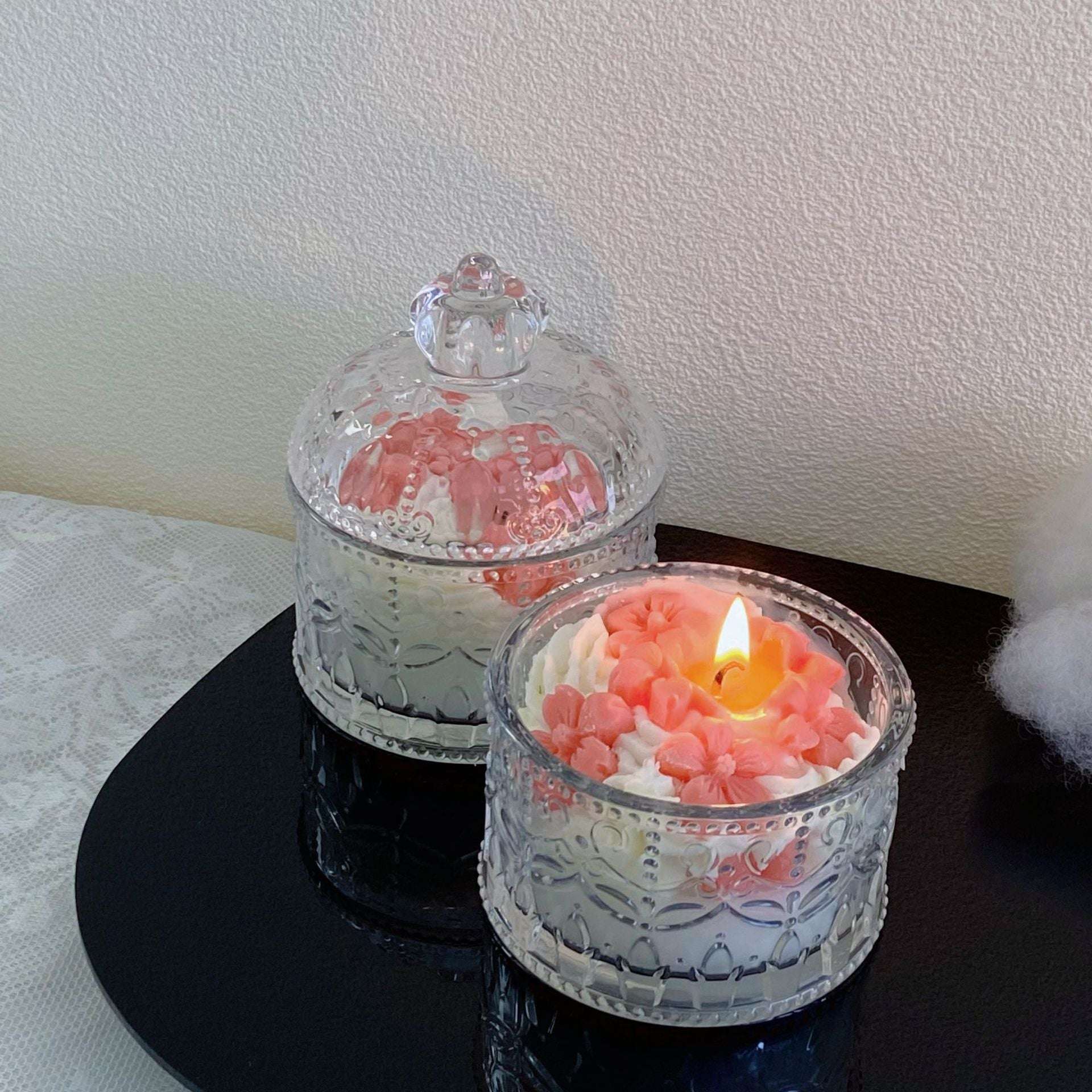 Peach Blossom Jar Candle peach blossom birthday cake scented candle jar gifting by julia m   