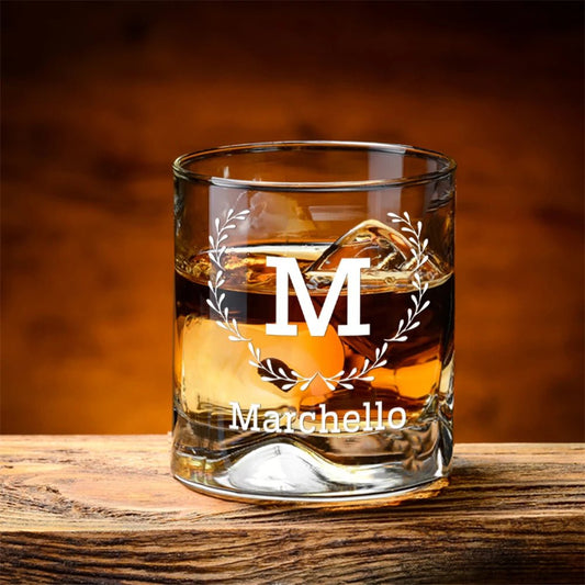Personalized Whiskey Glass Customized Gifts for Men Him Engraved Name Cocktail Cup Gift Idea for Dad Father Brother Adult Son - Gifting By Julia M