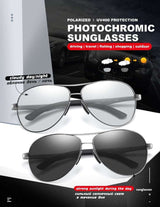 Pilot Photochromic Sunglasses - Polarized & UV400 Protection - Comfort & Style! - Gifting By Julia M