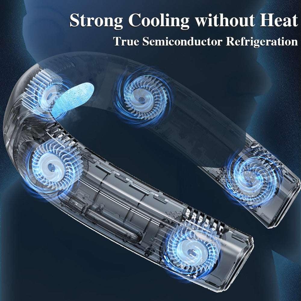 Portable Cooling Neck Fan 4000mAh Rechargeable - Gifting By Julia M