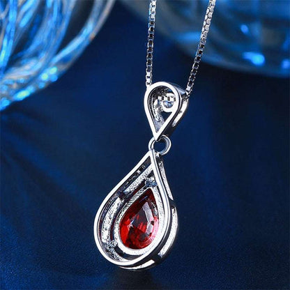 Red Stone jewelry Pendent Necklace - Gifting By Julia M