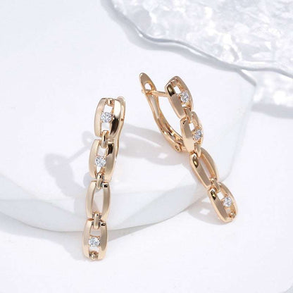 Rose Gold Color Drop Luxury Earrings Earrings Gifting By Julia M   