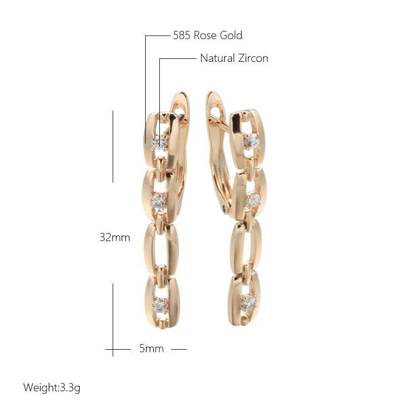 Rose Gold Color Drop Luxury Earrings Earrings Gifting By Julia M   