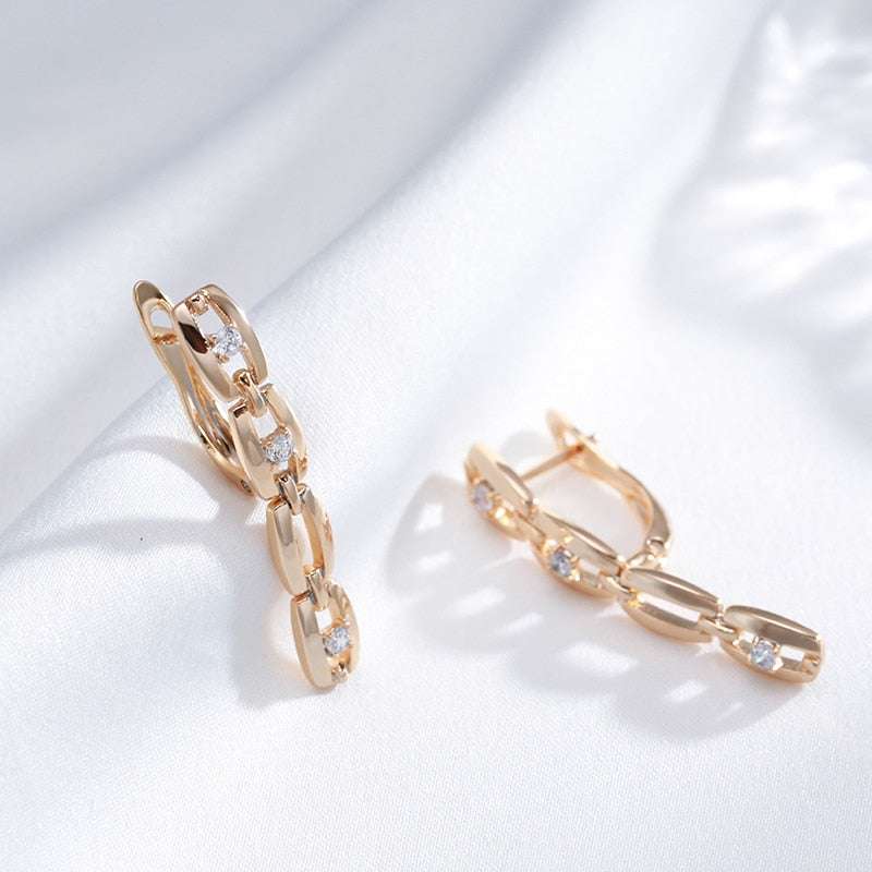Rose Gold Color Drop Luxury Earrings Earrings Gifting By Julia M   