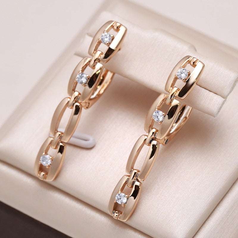 Rose Gold Color Drop Luxury Earrings Earrings Gifting By Julia M   