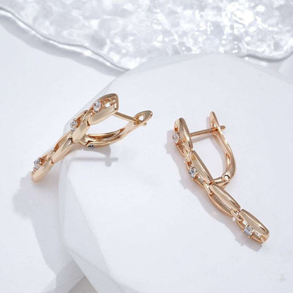 Rose Gold Color Drop Luxury Earrings Earrings Gifting By Julia M   