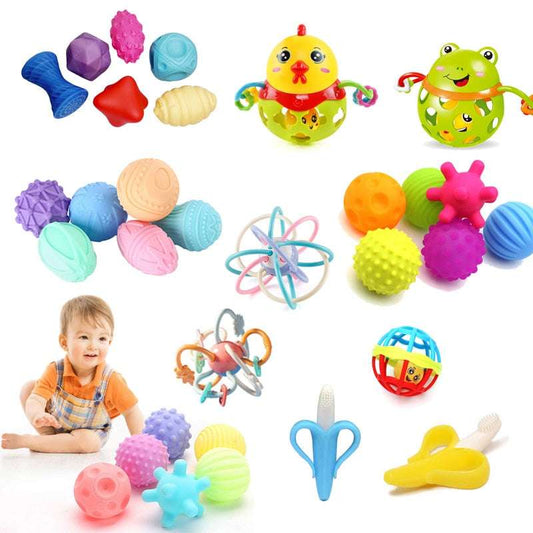 Rubber Stress Ball - Squeeze Away Stress and Boost Sensory Development for Babies and Toddlers - Gifting By Julia M