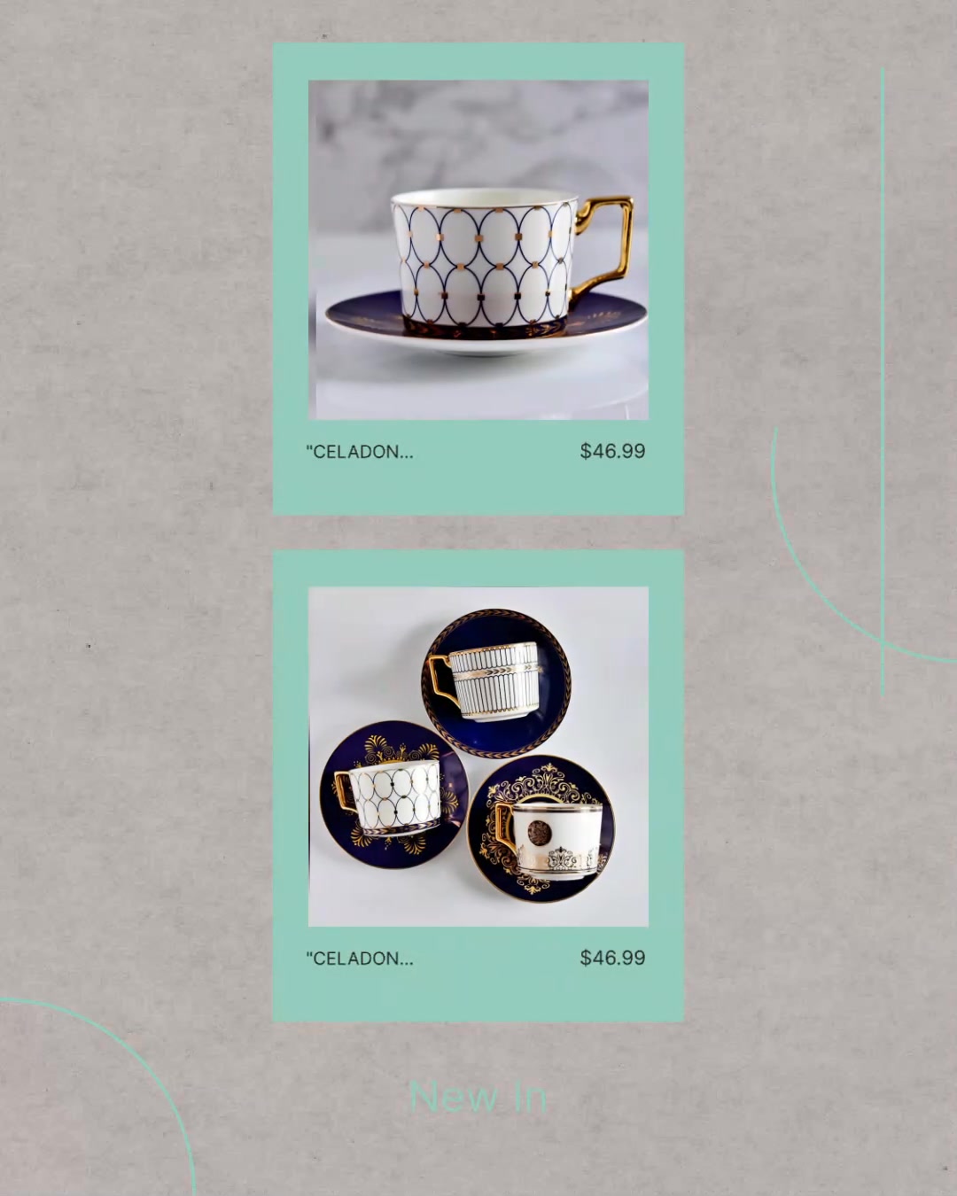 "Celadon Ceramic Coffee Cup Saucer Set