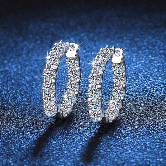 S925 Sterling Silver Moissanite Stud Earrings - 2.6 Carat Stones - Gifting By Julia M