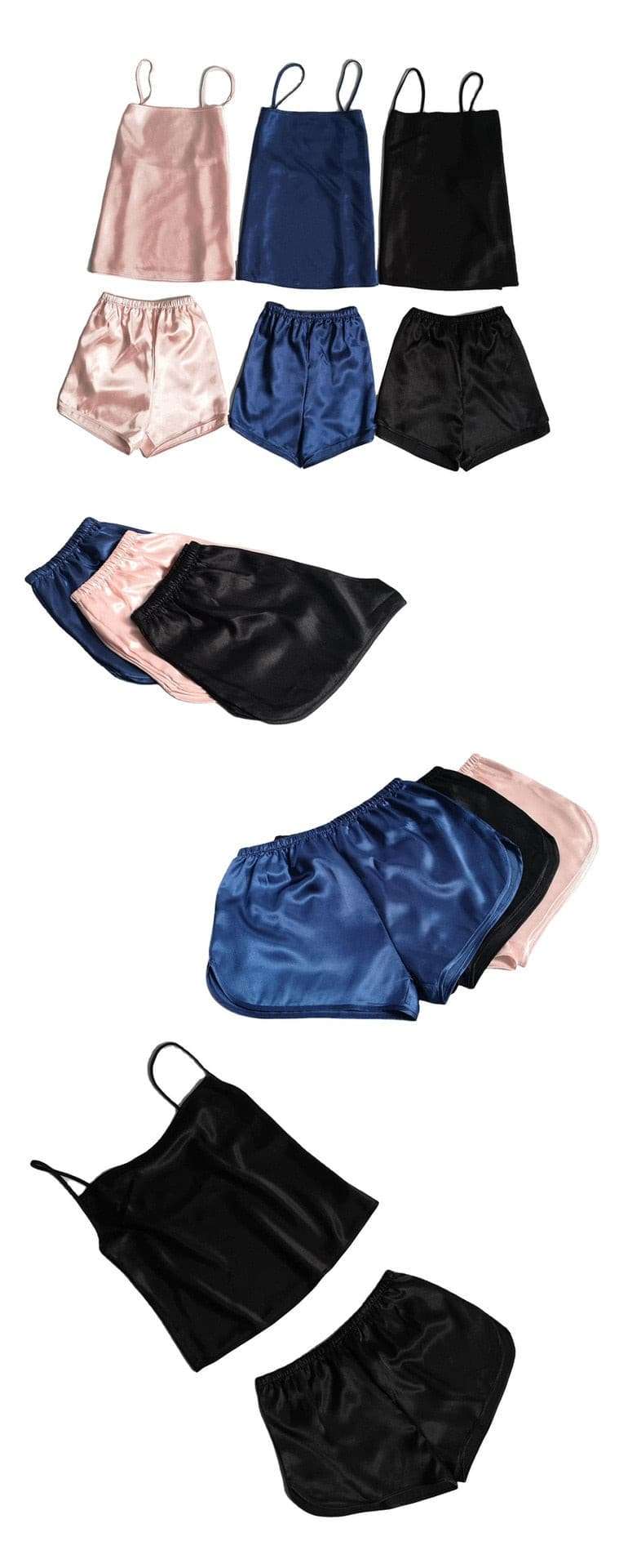 Satin Cami Top and Shorts Pajama Set - Gifting By Julia M
