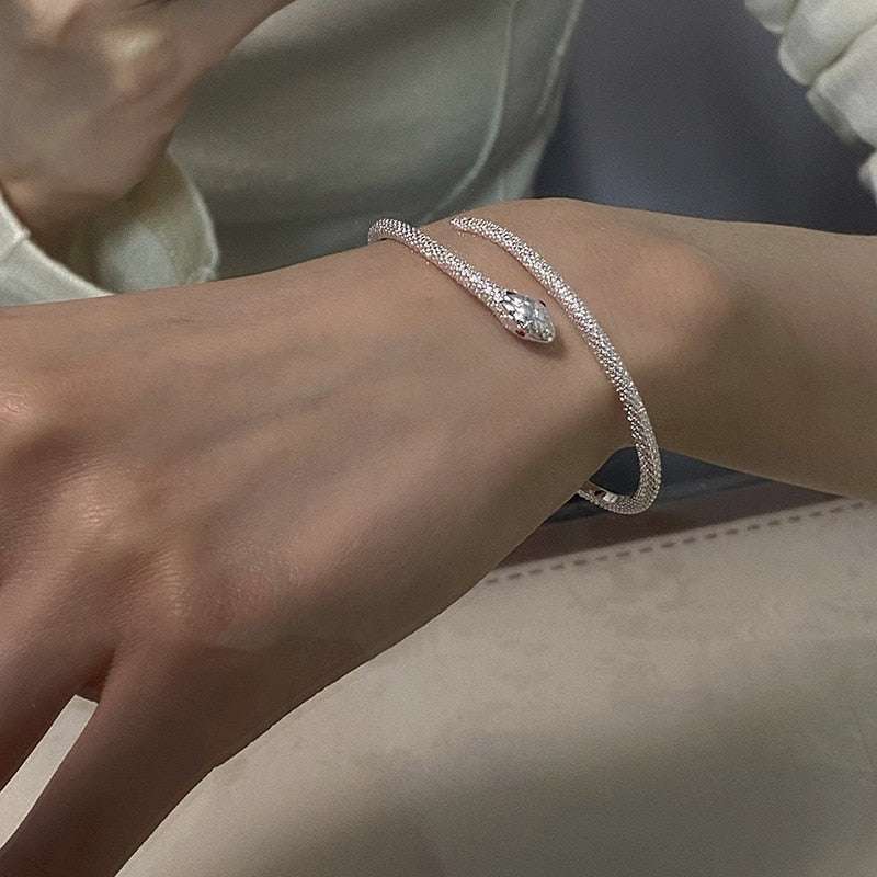 Silver Adjustable Snake Bracelet - Gifting By Julia M