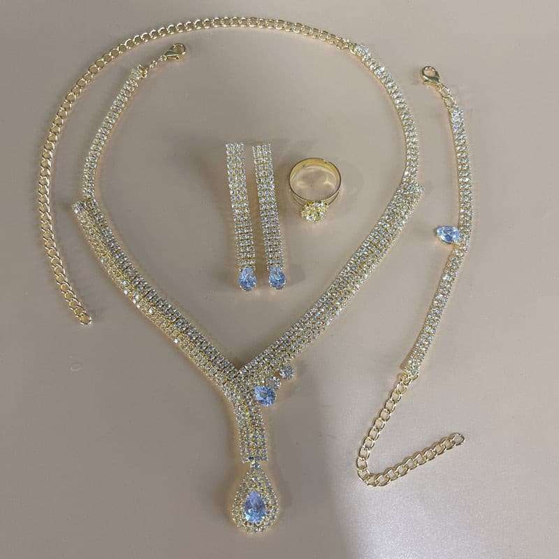 Silver Color Rhinestone Crystal Jewelry Set Jewelry Sets Gifting By Julia M   