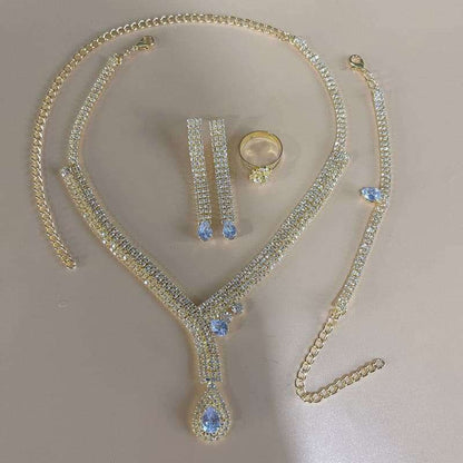 Silver Color Rhinestone Crystal Jewelry Set Jewelry Sets Gifting By Julia M   