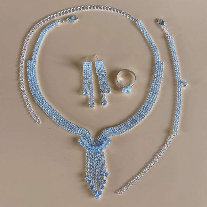 Silver Color Rhinestone Crystal Jewelry Set Jewelry Sets Gifting By Julia M