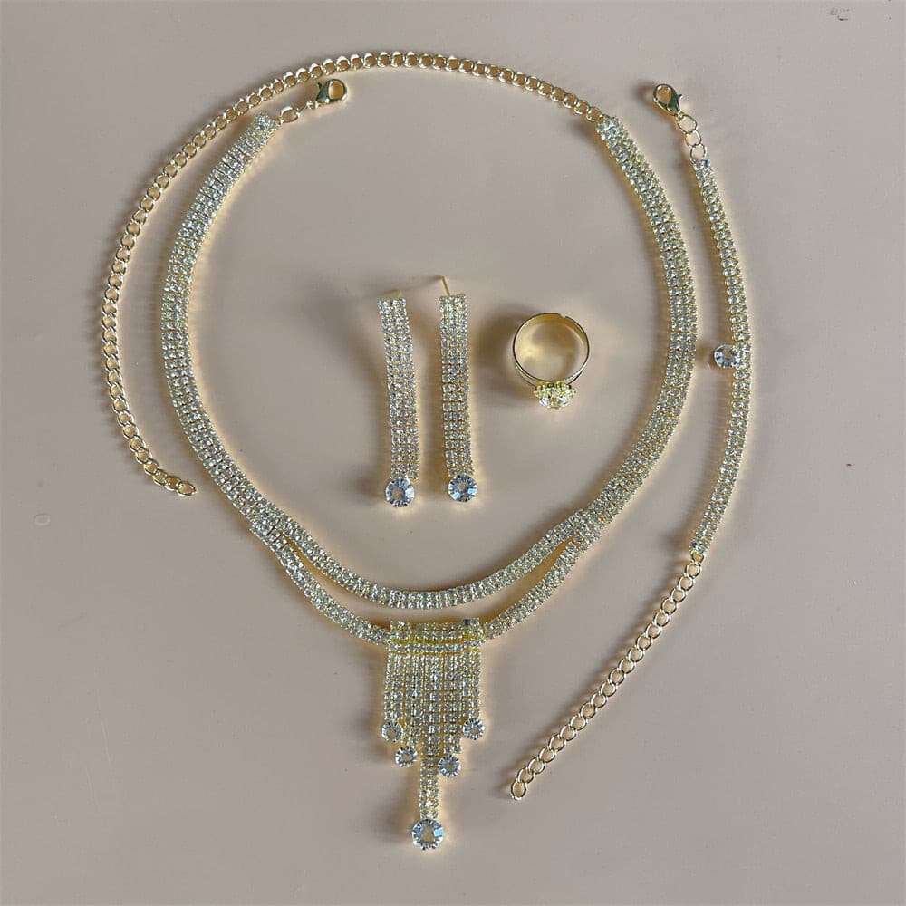 Silver Color Rhinestone Crystal Jewelry Set Jewelry Sets Gifting By Julia M