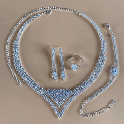 Silver Color Rhinestone Crystal Jewelry Set Jewelry Sets Gifting By Julia M