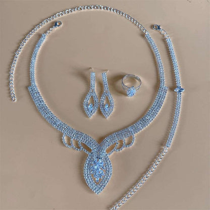 Silver Color Rhinestone Crystal Jewelry Set Jewelry Sets Gifting By Julia M
