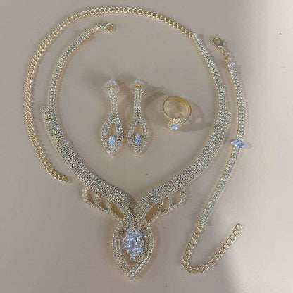 Silver Color Rhinestone Crystal Jewelry Set Jewelry Sets Gifting By Julia M