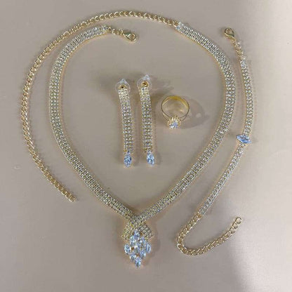 Silver Color Rhinestone Crystal Jewelry Set Jewelry Sets Gifting By Julia M