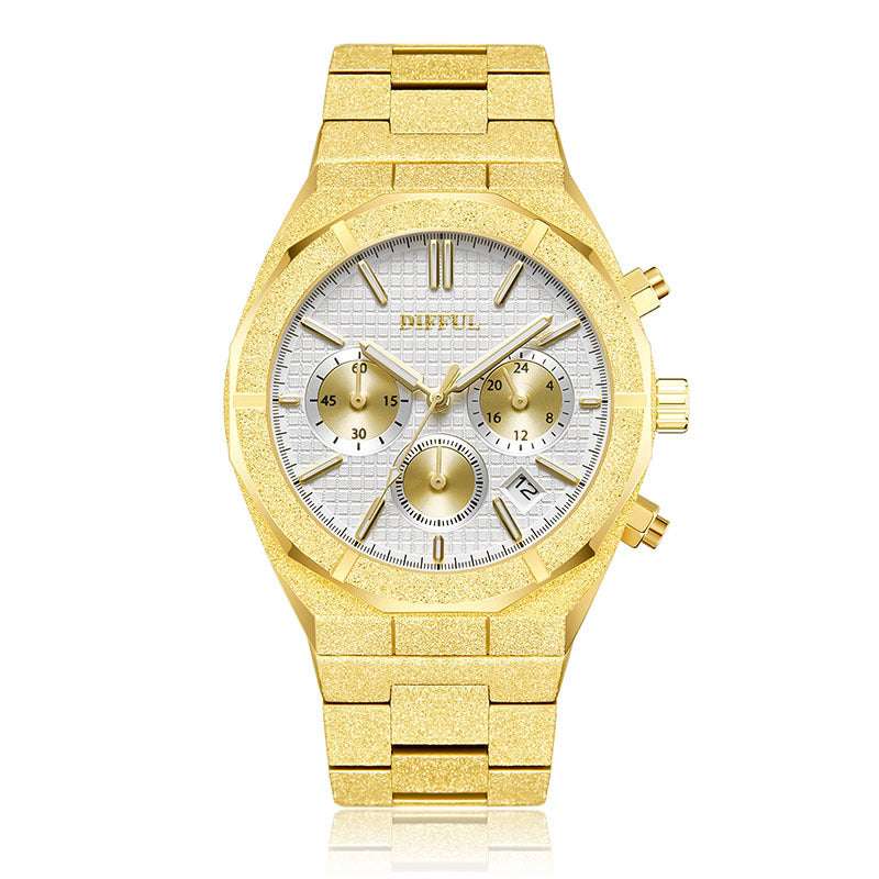 Stainless Steel Business Watch Watches Health and Care - 10p Gold Shell White Surface 42 