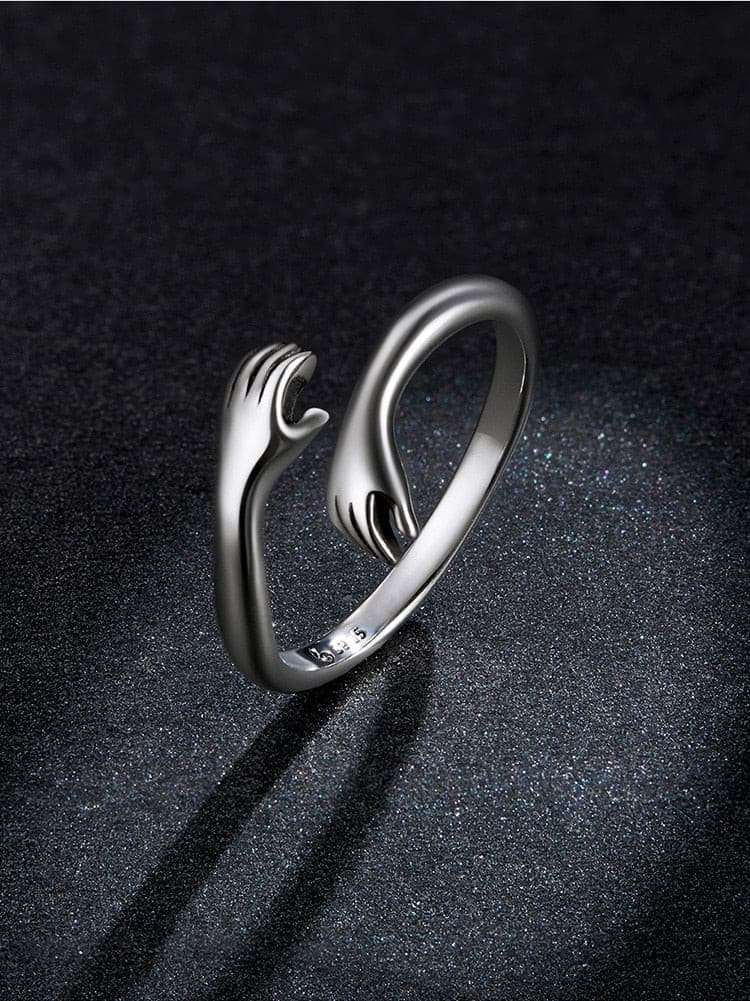 Sterling Silver Warmth and Love Hand Adjustable Ring - Gifting By Julia M