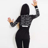 Stylish Letter Zipper Hooded Sports Suit - Gifting By Julia M