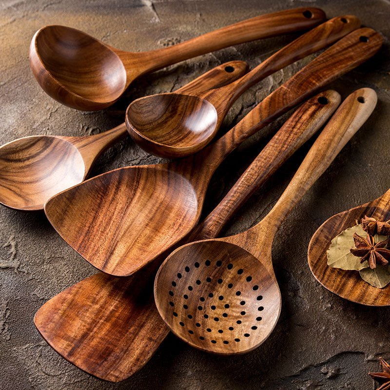 Thailand Teak Natural Wood Kitchen Tool Set