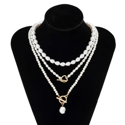Vintage Baroque Pearl Heart Buckle Pendant Necklace Necklaces Gifting By Julia M   