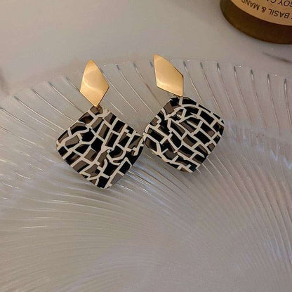 Vintage Brick Acrylic Pendant Earrings Earrings Gifting By Julia M   