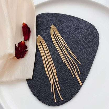 Vintage Gold Bar Long Thread Tassel Drop Earrings Earrings Gifting By Julia M   