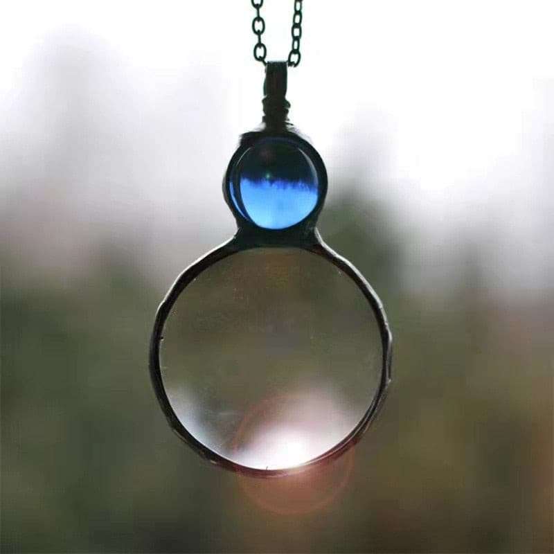 Vintage multicolor Magnifying Glass Pendant BIRTHDAY GIFT IDEAS multicolor grand loupe necklaces magnifying glass pendant gift jewelry