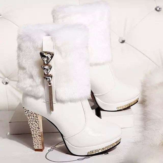 Wild Super High Heel Rhinestone Thick Snow Boots shoes gifting by julia m   