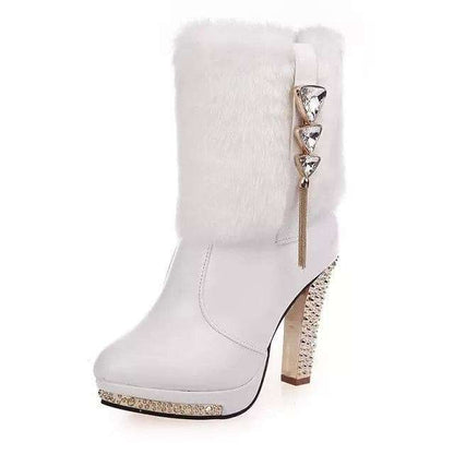 Wild Super High Heel Rhinestone Thick Snow Boots shoes gifting by julia m   